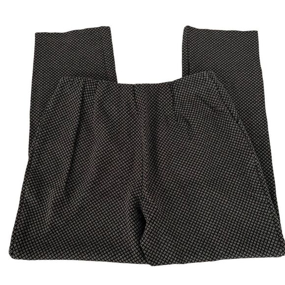 J. Jill Ponte Slim Leg Pant Black + Grey Small Diamond Print Stretch Size Small - Picture 2 of 7